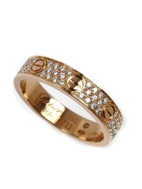 Cartier 18k Pink Gold Mini Love Diamond Ring